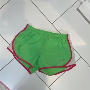 Nike DRI-FIT shorts, green & pink
